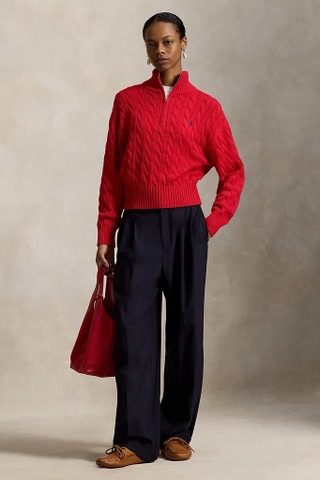 Áo len Half-Zip Cable Knit Sweater