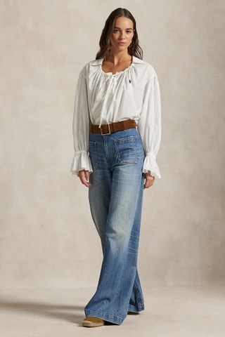 Sơ mi RALPH LAUREN tay bèo cổ chun