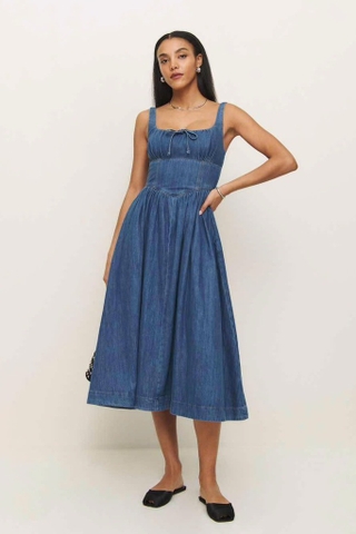 Váy jeans REFORMATION 2 dây