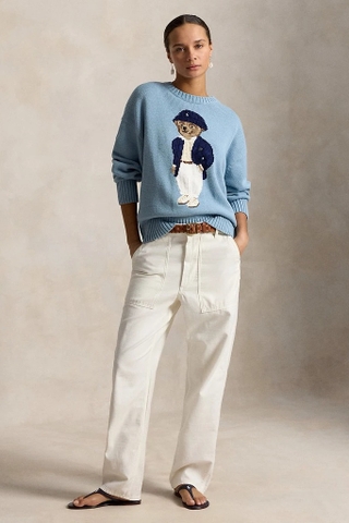 Áo len RALPH LAUREN xanh da trời quần trắng