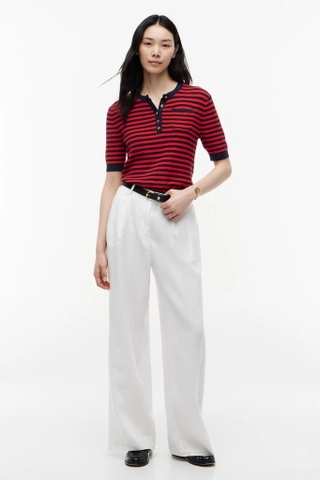 Polo TOMMY đỏ kẻ đen