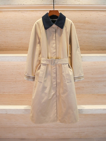 Trendcoat MAJE cổ nhung navy