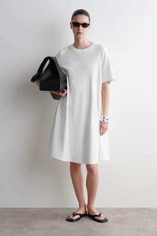 Váy COS thun cộc tay xuông 2 màu