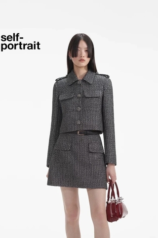 Set SELF PORTRIAT áo+chân váy kẻ