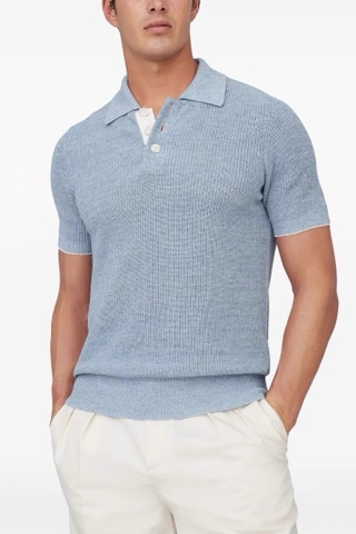 Polo BRUNELLO xanh khuy cổ