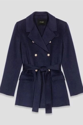 Áo dạ MAJE khuy vàng kèm belt