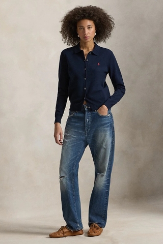 Cardigan RALPH LAUREN cổ bẻ hàng khuy