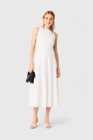 Váy MAJE trắng hở lưng cài khuy