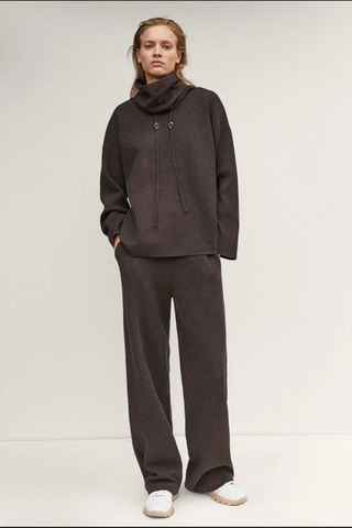 Áo len Massimo Dutti cổ đứng dây rút