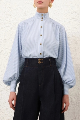 Áo sơ mi ZIMMERMANN kẻ xanh