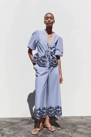 Áo ZARA kẻ xanh (có set)