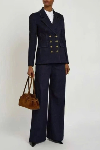 Áo vest VERONICA BEARD jean khuy vàng