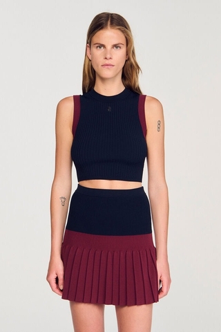 Áo sát nách SANDRO đỏ navy (có set)