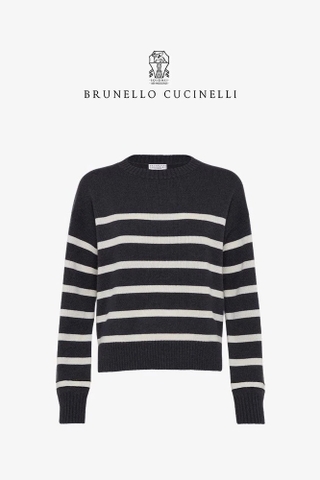 Áo len Brunello Cucinelli kẻ trắng ngang