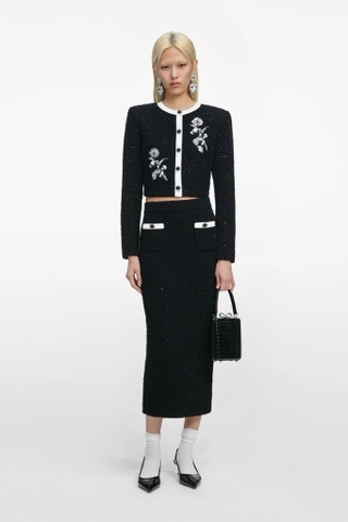 Chân váy SELF PORTRAIT đen dáng dài (có set)