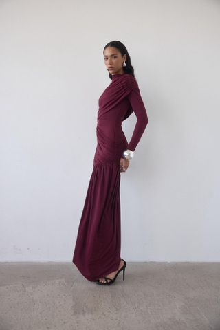 Váy thun DE LA VALI nhún dài tay 2 màu