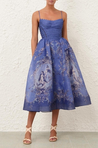 Váy 2 dây ZIMMERMANN xanh dáng dài