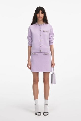 Chân váy SELF PORTRAIT len tím (có set)