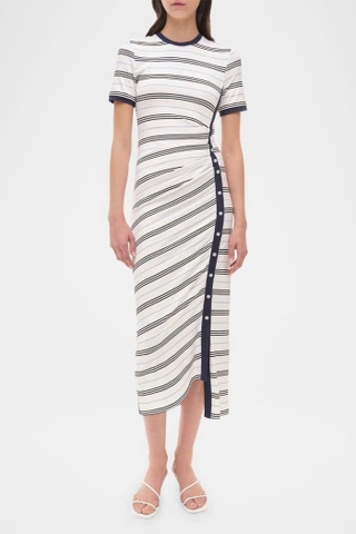 Váy SIMKHAI kẻ khuy dọc