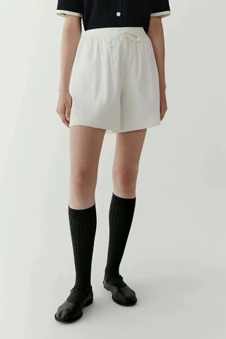 Quần sooc ICICLE trắng cạp chun