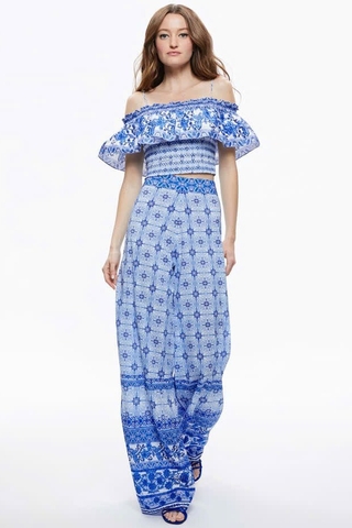 Quần lụa xanh ALICE OLIVIA