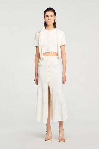 Chân váy SANDRO kem (có set)