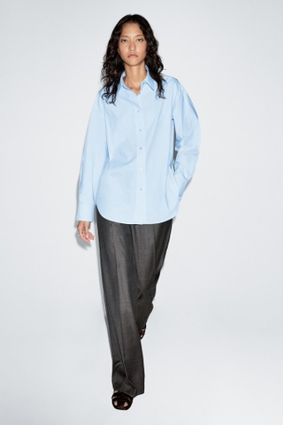 Sơ mi MASSIMO DUTTI dáng rộng đuôi tôm