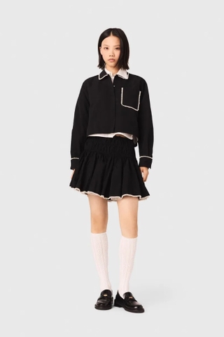 Chân váy MAJE đen viền ngọc (có set)