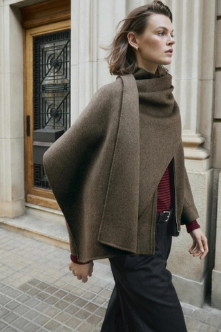 Cape MASSIMO DUTTI nâu chun thân