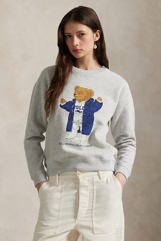 Áo nỉ RALPH LAUREN ghi gấu quàng khăn