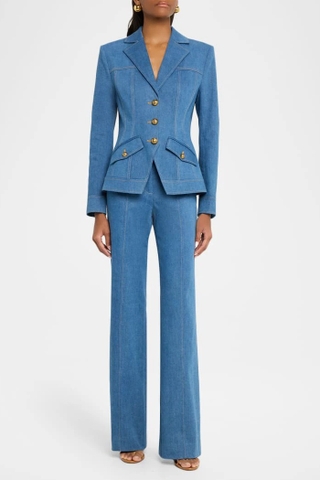 Áo khoác jeans VERONICA BEARD viền chỉ vàng ( có set )