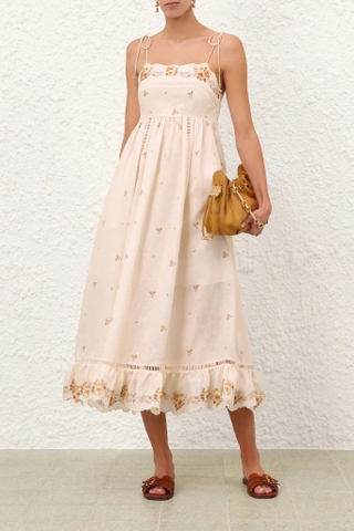 Váy 2 dây ZIMMERMANN cúp ngực hoa vàng