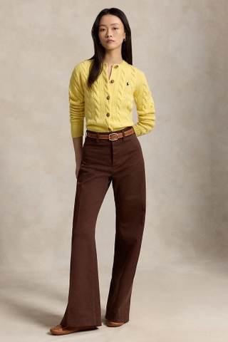 Cardigan vặn thừng RALPH LAUREN khuy sừng vàng