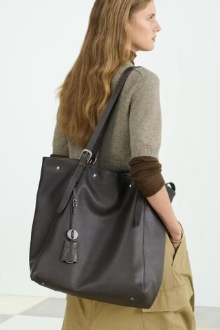 Túi ZARA nâu da thật