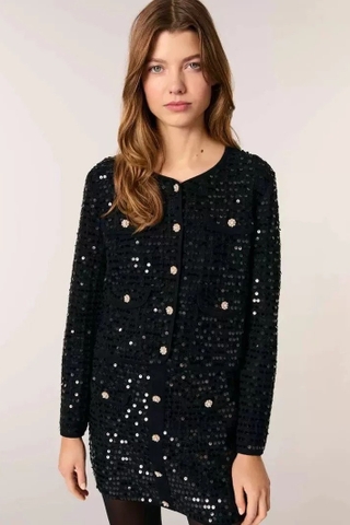 Áo khoác MAJE bling đen (có set)