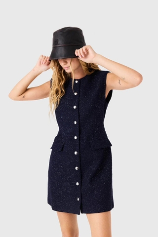 Váy MAJE sát nách navy bling