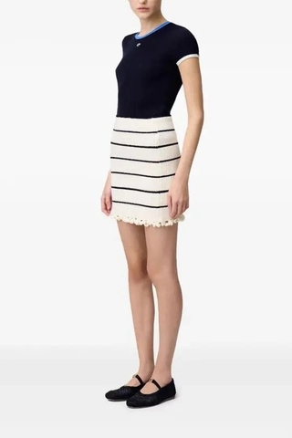 Chân váy CLAUDIE PIERLOT trắng kẻ