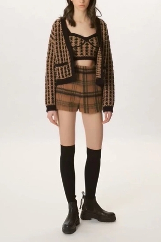 Cardigan VALENTINO nâu viền đen