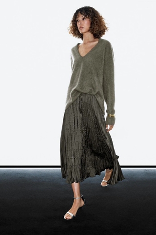 Chân váy MASSIMO DUTTI rêu auth