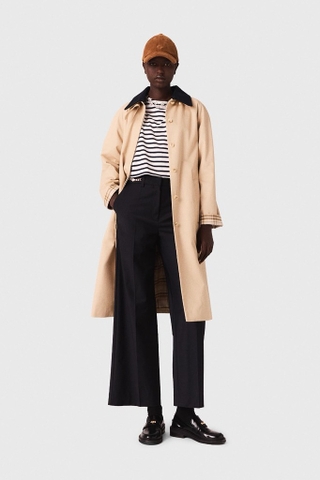 Trendcoat MAJE cổ nhung navy