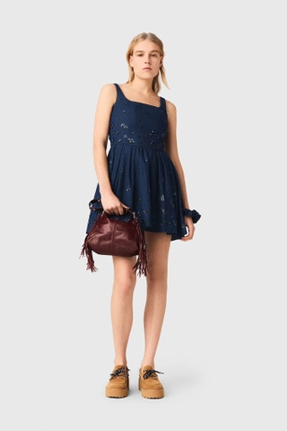 Váy 2 dây MAJE navy đính đá