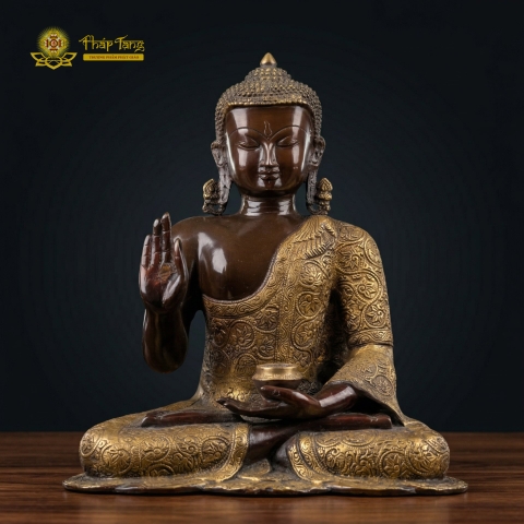 Tượng Phật Thích Ca Mâu Ni Đồng Ấn Độ Mật Tông 48cm – Ấn Thuyết Pháp Sưu Tầm
