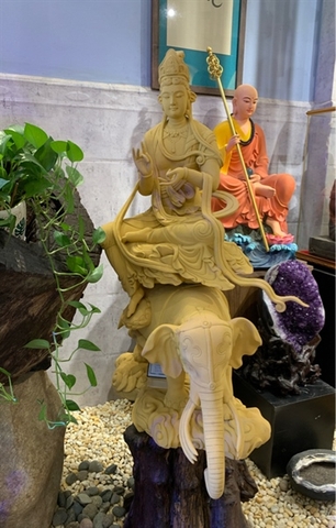 Tượng Đức Phổ Hiền gỗ mít 100cm