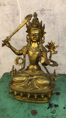 Tượng Đức Văn Thù Sư Lợi đồng đen (21x15x8cm)