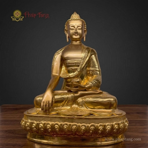 Tượng Phật Thích Ca Mâu Ni Mạ Vàng 24K Ấn Độ Ấn Xúc Địa 50cm