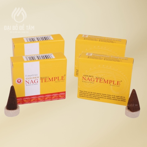 Combo 4 Hộp Nụ Trầm Ấn Độ Nag Temple Bìa Vàng Hương Chiên Đàn