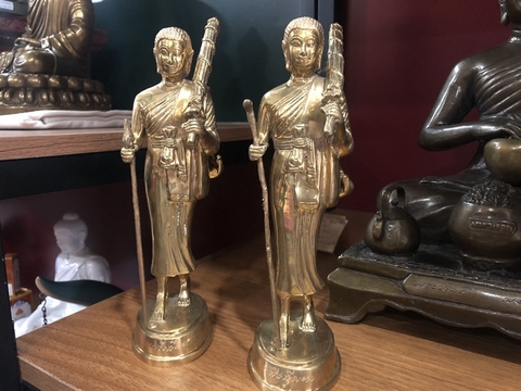 Tượng Thánh Tăng Sivali đồng mạ vàng 24K 22cm