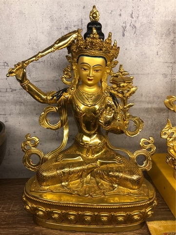 Tượng Đức Văn Thù Sư Lợi đồng Đài Loan (33x21x11cm)