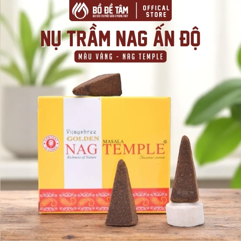 Nụ Trầm Ấn Độ Nag Temple Bìa Vàng Hương Chiên Đàn