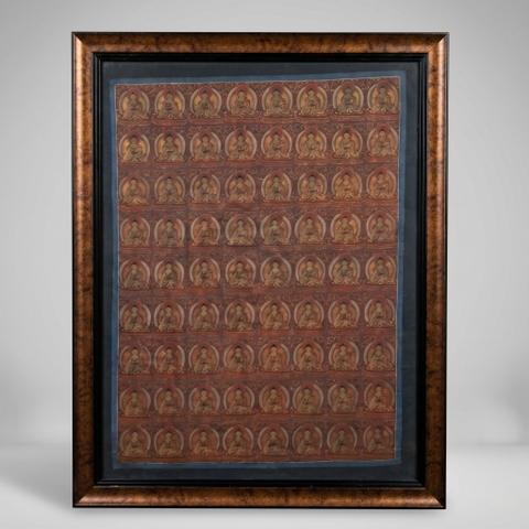 Tranh Thangka Vạn Phật Vẽ Vàng Tu Viện Gompa 64x82cm | Pháp Tạng